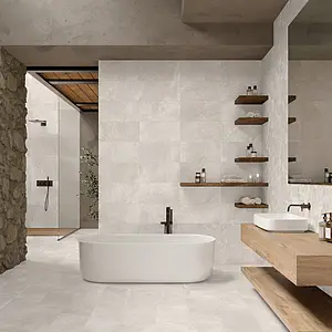 Background tile, Effect other stones, Color white, Glazed porcelain stoneware, 30x60 cm, Finish antislip