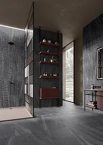 Background tile, Effect other stones, Color black, Glazed porcelain stoneware, 60x120 cm, Finish antislip