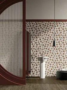 Background tile, Effect fabric, Color beige,brown, Glazed porcelain stoneware, 60x120 cm, Finish matte