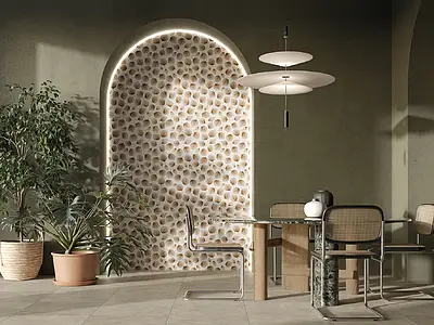 Background tile, Effect fabric, Color beige,brown, Glazed porcelain stoneware, 60x120 cm, Finish matte