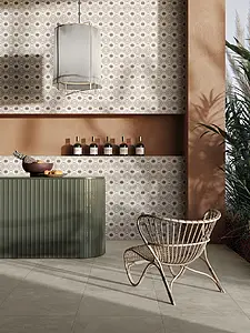 Background tile, Effect fabric, Color beige, Glazed porcelain stoneware, 60x120 cm, Finish antislip