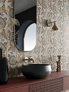 Background tile, Effect fabric, Color beige, Glazed porcelain stoneware, 60x120 cm, Finish matte