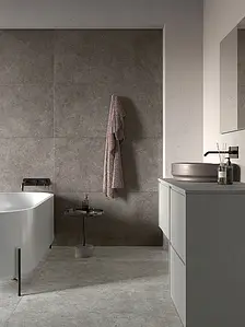 Background tile, Effect concrete, Color grey,black, Glazed porcelain stoneware, 60x120 cm, Finish antislip