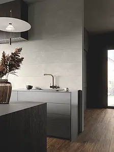 Background tile, Effect concrete, Color grey, Glazed porcelain stoneware, 30x90 cm, Finish antislip