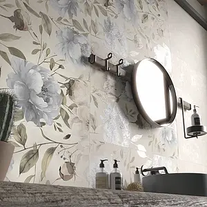 Background tile, Effect concrete, Color white, Glazed porcelain stoneware, 30x90 cm, Finish antislip