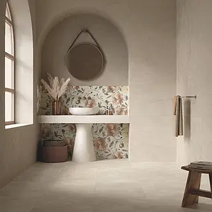 Background tile, Effect concrete, Color beige, Glazed porcelain stoneware, 30x90 cm, Finish antislip