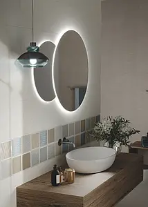 Piastrella di fondo, Colore bianco, Gres porcellanato smaltato, 30x90 cm, Superficie opaca