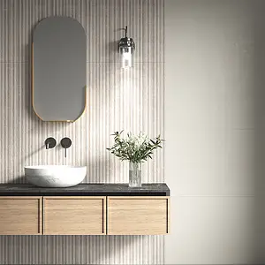 Piastrella di fondo, Colore bianco, Gres porcellanato smaltato, 30x90 cm, Superficie opaca