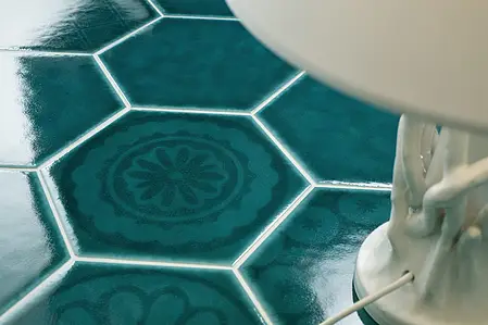 Background tile, Effect crackle glaze, Color green, Style patchwork,handmade, Ceramics, 25.4x29.4 cm, Finish matte