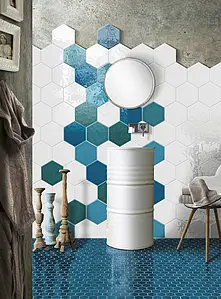 Background tile, Effect crackle glaze, Color sky blue, Style handmade, Ceramics, 25.4x29.4 cm, Finish matte