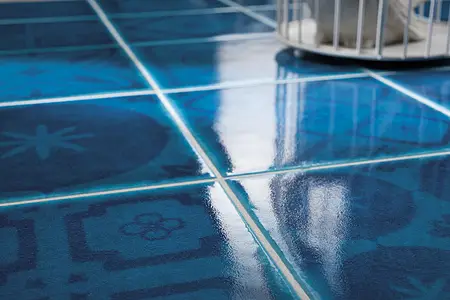 Background tile, Effect crackle glaze, Color navy blue, Style patchwork,handmade, Ceramics, 20x20 cm, Finish matte