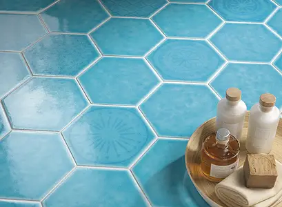 Hintergrundfliesen, Optik krakelee, Farbe hellblaue, Stil handgemacht, Keramik, 25.4x29.4 cm, Oberfläche matte