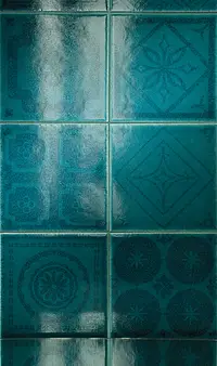 Background tile, Effect crackle glaze, Color green, Style patchwork,handmade, Ceramics, 20x20 cm, Finish matte