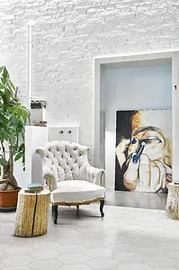 Background tile, Effect crackle glaze, Color white, Style handmade, Ceramics, 25.4x29.4 cm, Finish matte