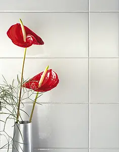 Background tile, Effect crackle glaze, Color white, Style handmade, Ceramics, 20x40 cm, Finish matte