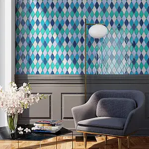 Mosaic tile, Effect left_menu_crackleur , Color multicolor, Style handmade, Ceramics, 23x24.5 cm, Finish glossy
