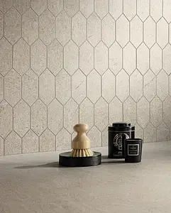 Azulejo base, Efecto caiza, Color beige,blanco, Gres porcelánico esmaltado, 120x120 cm, Acabado antideslizante