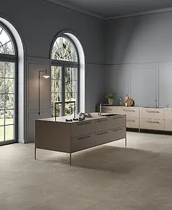 Background tile, Effect limestone, Color grey, Glazed porcelain stoneware, 60x120 cm, Finish antislip