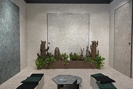 Background tile, Effect ceppo di gré, Color green,grey, Glazed porcelain stoneware, 120x120 cm, Finish antislip