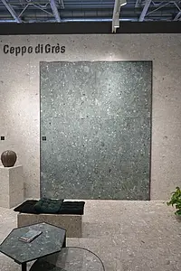 Bakgrundskakel, Textur ceppo di gré, Färg grön,grå, Glaserad granitkeramik, 120x120 cm, Yta halksäker
