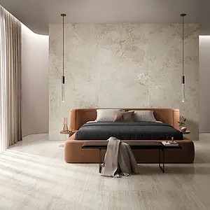 Background tile, Effect travertine, Color beige, Glazed porcelain stoneware, 60x120 cm, Finish semi-polished