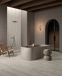 Background tile, Effect travertine, Color grey, Glazed porcelain stoneware, 60x120 cm, Finish antislip