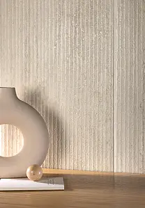 Grundflise, Effekt travertin, Farve beige, Glaseret porcelænsstentøj, 60x120 cm, Overflade skridsikker