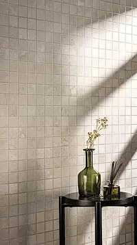 Mosaik flise, Effekt travertin, Farve beige, Glaseret porcelænsstentøj, 30x30 cm, Overflade skridsikker