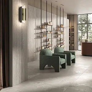 Background tile, Effect travertine, Color grey, Glazed porcelain stoneware, 120x280 cm, Finish antislip