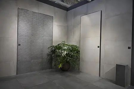 Effekt beton, Farve sort, Dekorativt stykke, Uglaseret porcelænsstentøj, 60x120 cm, Overflade skridsikker