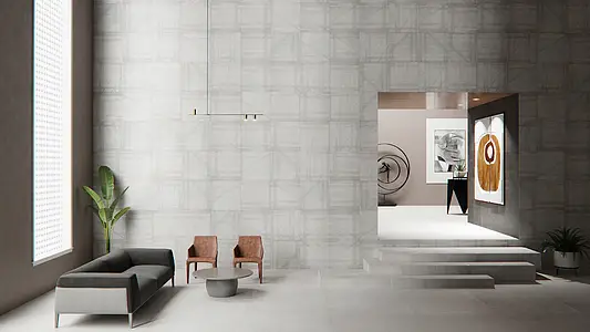 Background tile, Effect concrete,other stones, Color white, Unglazed porcelain stoneware, 60x60 cm, Finish matte