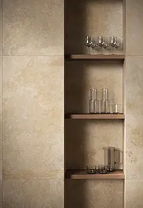 Background tile, Effect limestone, Color beige, Glazed porcelain stoneware, 60x120 cm, Finish antislip
