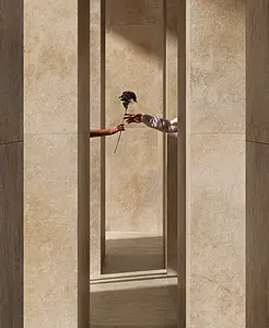 Background tile, Effect limestone, Color beige, Glazed porcelain stoneware, 60x120 cm, Finish antislip