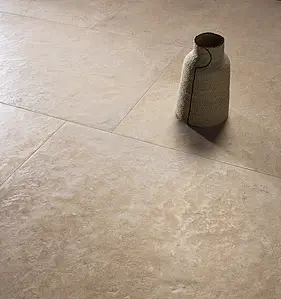 Background tile, Effect limestone, Color beige, Glazed porcelain stoneware, 60x90 cm, Finish semi-polished