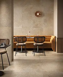 Background tile, Effect limestone, Color beige, Glazed porcelain stoneware, 60x120 cm, Finish antislip