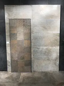 Effetto metallo,cemento, Colore marrone, Stile patchwork, Decoro, Gres porcellanato smaltato, 30x30 cm, Superficie antiscivolo