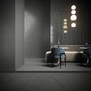 Hintergrundfliesen, Optik beton, Farbe schwarze, Unglasiertes Feinsteinzeug, 60x120 cm, Oberfläche rutschfeste