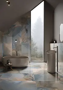 Background tile, Color grey, Glazed porcelain stoneware, 59.6x119.2 cm, Finish polished