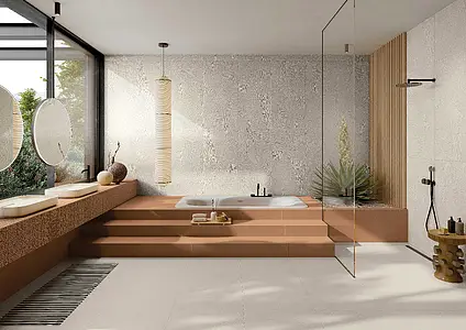Background tile, Effect concrete,other stones, Color brown, Unglazed porcelain stoneware, 120x120 cm, Finish antislip