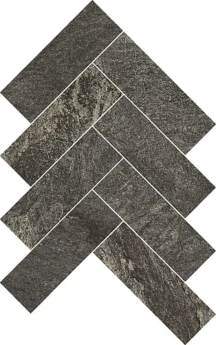 Cerdisa Ceramiche, Slatestone, 0200702_SlatestoneCoalMosaicoHerringbone5*15T8Matt