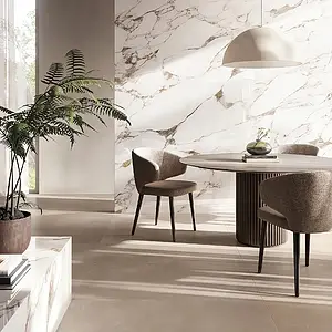 Background tile, Effect other marbles, Color white,brown, Unglazed porcelain stoneware, 120x280 cm, Finish polished