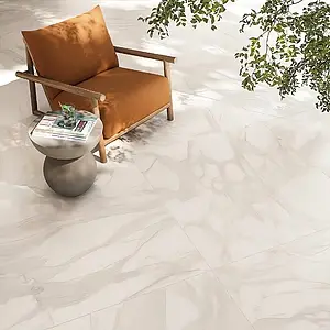 Background tile, Effect statuario, Color white, Unglazed porcelain stoneware, 120x120 cm, Finish antislip
