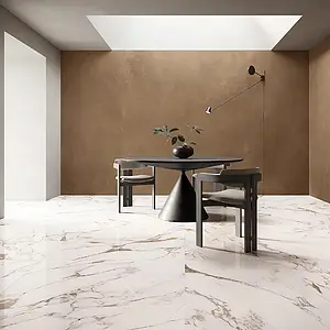 Background tile, Effect other marbles, Color white,brown, Unglazed porcelain stoneware, 120x120 cm, Finish polished