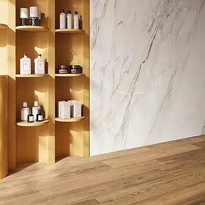 Background tile, Effect statuario, Color white, Unglazed porcelain stoneware, 120x280 cm, Finish polished