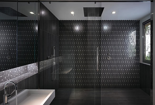 Mosaic tile, Color black, Unglazed porcelain stoneware, 27x35.8 cm, Finish polished