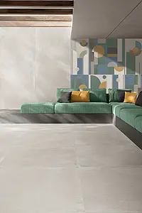 Фоновая плитка, Фактура под бетон, Цвет серый, Неглазурованный керамогранит, 120x280 см, Поверхность матовая