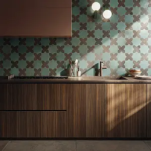 Background tile, Effect terracotta, Color brown, Unglazed porcelain stoneware, 14x14 cm, Finish matte