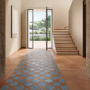 Background tile, Effect terracotta, Color orange, Unglazed porcelain stoneware, 60x60 cm, Finish matte