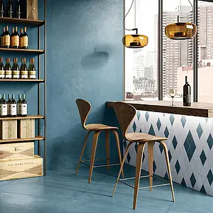 Background tile, Effect terracotta, Color navy blue, Unglazed porcelain stoneware, 100x100 cm, Finish matte