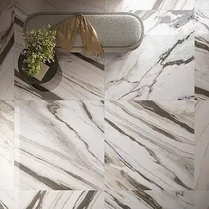 Background tile, Effect other marbles, Color black & white, Unglazed porcelain stoneware, 120x120 cm, Finish polished